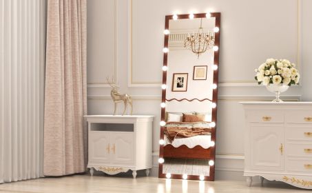 Hollywood Full Length Mirror with Lights Full Body Vanity Mirror with 3 Color Modes Wall Lighted Standing Floor Mirror for Dressing Room Bedroom