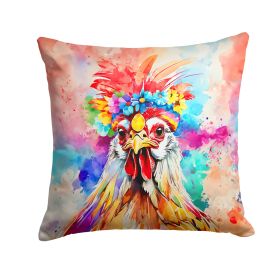 NEW Hippie Animal Polish Poland Rooster Throw Pillow Machine Washable, Indoor Outdoor Decorative Pillow for Couch, Bed or Patio, 14Hx14W