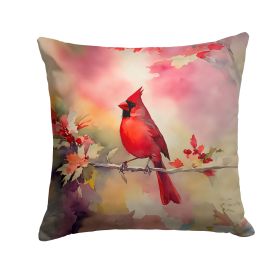 Cardinal Throw Pillow Machine Washable, Indoor Outdoor Decorative Pillow for Couch, Bed or Patio, 14Hx14W