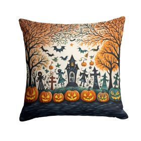 Papel Picado Skeletons Spooky Halloween Throw Pillow Machine Washable, Indoor Outdoor Decorative Pillow for Couch, Bed or Patio, 14Hx14W