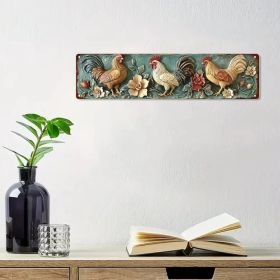 CIFbuy Vintage Rooster Metal Wall Sculpture Home Bar Cafe Decor Perfect Halloween Christmas Gift 4x16 Inches (TikTok, Temu Pick-up Service) (Option: defaulttitle)
