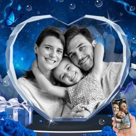 3D Crystal Photo, Personalized Gifts For Father, Dad, Women, Her, Wife, Girlfriend, Laser Engraved Custom Picture Gifts (Option: Large)