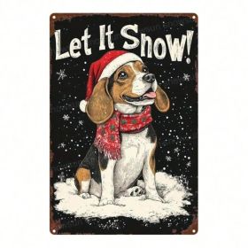 CIFbuy Vintage Metal Sign 2D Flat Christmas Beagle Snow Scene Wall Decor,8X12 Inch Retro Art Plaque Ornament,Home Office Indoor Outdoor TikTok, T (Option: defaulttitle)