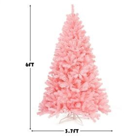 6ft Pink Christmas Tree - 1036 Flourishing Branch Tips For Dreamy Festive Ambiance (Option: defaulttitle)
