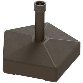 Patio Umbrella Base Holder, Heavy Duty Outdoor Umbrella Stand Base, Filled Up To 42lbs With Stand Or 33lbs With Water For Garden, Poolside, Brown (Option: BROWN)