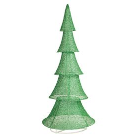 6FT Lighted Christmas Tree Yard Decorations, Pre-lit Pull Up Christmas Tree With 200 LED Warm White Lights For Xmas Outdoor Holiday Indoor Decor (Option: defaulttitle)