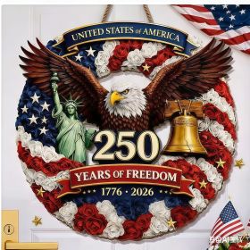 1 pc 250th anniversary of American independence, bald eagle commemorative wooden plaque, home porch decoration, wooden hanging board (Color: 31, size: 30*30*0.5cm)