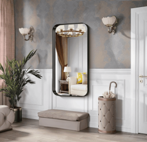 Fog and break-resistant bathroom mirror with rectangular frame, tempered glass and rounded corners Living room and bedroom wall mirror (AAR5076H38*38: AAR5076H72*40)