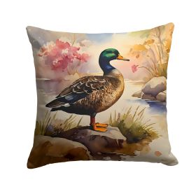 American Black Duck Throw Pillow Machine Washable, Indoor Outdoor Decorative Pillow for Couch, Bed or Patio, 14Hx14W (Default: Default)