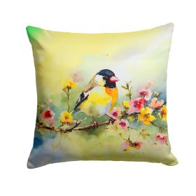 Goldfinch Throw Pillow Machine Washable, Indoor Outdoor Decorative Pillow for Couch, Bed or Patio, 14Hx14W (Default: Default)