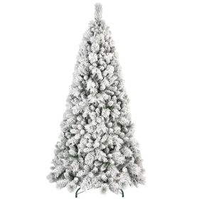 Artificial 5ft Flock Christmas Tree With 518PVC/Hard Needle Mixed Branch Tips,Hinged Premium & Foldable Base For Indoor Holiday Decorating (Option: defaulttitle)